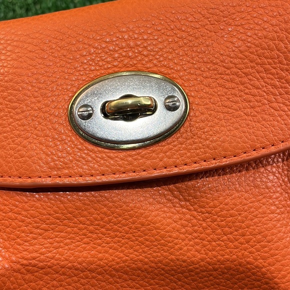 Fossil Bags Fossil Genuine Leather Orange Small Bag Poshmark